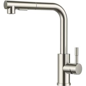 FORIOUS Rubinetto Lavello Cucina, Miscelatore Cucina con Doccetta Estraibile Acciaio Inox Ad Alta Pressione Orientabile a 360°