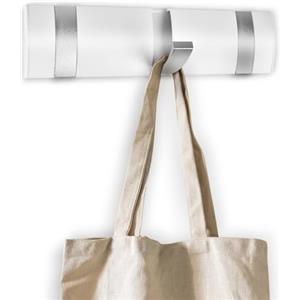 flintronic Flip Attaccapanni da Parete, Appendini da Muro con 3 Ganci Ribaltabili, Nascosto Appendiabiti da Porta, Acciaio Inox, Attaccapanni, per Bagno, Camera da Letto, Studio, Armadietto(Bianco)