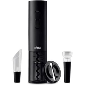 Ufesa EasyOpen Set Cavatappi Apribottiglie Elettrico, Decanter, Tappo Sottovuoto, Tagliacapsule e Base d'Appoggio, USB, Luce LED