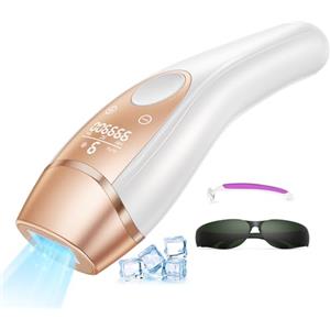 Deplite 3 In 1 Epilatore Luce Pulsata con Ghiaccio Funzione, 600NM IPL Epilatore a luce pulsata, 9 Livelli di Energia, Max 21J Epilatore Laser per Donna,Uomo,Viso, Ascelle, Braccia