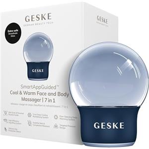 GESKE SmartAppGuided™ Cool & Warm Face & Body Massager | 7 in 1 | Massaggiatore multifunzione | Viso/corpo | Raffredda/riscalda senza batteria | Rassoda, rilassa e sgonfia | Design globulare