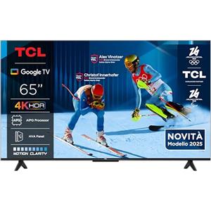 TCL 65V6C TV 65'' 4K UHD Smart LED TV, 4K HDR, Google TV con design senza bordi (Dolby Audio, Motion Clarity, compatibile con Google Assistant e Alexa)