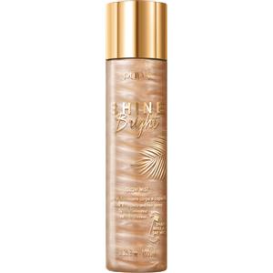 Pupa Shine Bright Spray Illuminante 100 ml - Rinfrescante, Idratante e Profumante per Pelle e Capelli con Micro-Perle Dorate