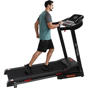 ISE Tapis Roulant Elettrico Pieghevole Salvaspazio,Tapirulan Elettrico con Motore Silenzioso 1-16Km,Schermo LCD con 12 Programmi di Esercizio,Inclinazione Auto con Ruote di Trasporto,Max 120 Kg
