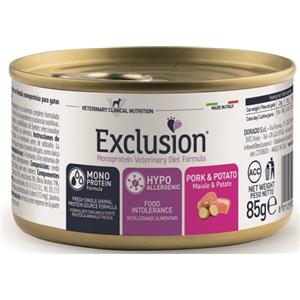 Exclusion Diet Gatto Umido Hypoallergenic Maiale e Patate 85g - Alimento Completo per Gatti Adulti con Intolleranze Alimentari