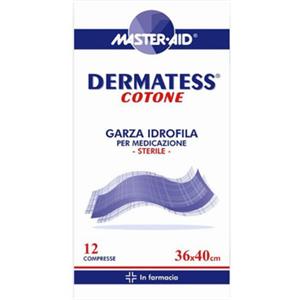 Master Aid Dermatess Garza Idrofila Sterile 36x40 cm - 12 Pezzi in Cotone Assorbente