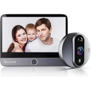 Eques VEIU Mini 3S - Spioncino Porta con Display 4,3 con Telecamera 1.3 Megapixel Wi-Fi colore Argento