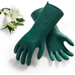 Vgo... Guanti Lavoro per Pulizia Extra Spesso 1.2mm Riutilizzabili senza Lattice Non Odore per Cucina Bagno Alimentari Domestici Giardinaggio Anticalore&Antifreddo in Tpe senza Cuciti