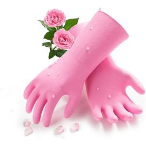 Vgo... Guanti Lavoro per Pulizia Extra Spesso 1.2mm Riutilizzabili senza Lattice Non Odore per Cucina Bagno Alimentari Domestici Giardinaggio Anticalore&Antifreddo in Tpe senza Cuciti