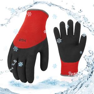 Vgo... Guanti Lavoro Invernali con Palmo Antiabrasivo Rivestito in Lattice, Guanti Termici Elastico Uomo&Donna per Edilizie Cella Frigoriferia Legnameria