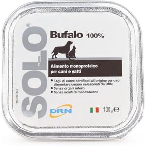DRN Solo Bufalo 100g - Alimento Umido Monoproteico per Cani e Gatti, Senza Coloranti e Conservanti