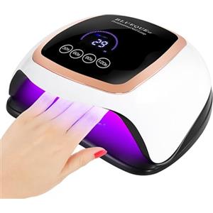 MKAKYES Lampada per unghie LED UV da 168 W, lampada per unghie, lampada professionale con 4 timer, touchscreen, sensore a infrarossi, piastra magnetica rimovibile, adatta per tutti i gel