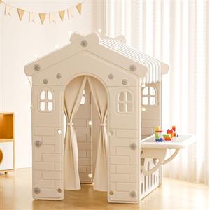 Moubhjd Fantasy House, Casetta dei Giochi per Interni ed Esterni, Casa per bambini in plastica di facile montaggio,Casetta da giardino per bambini dai 2 anni in su, Resistente e durevole