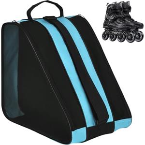 Lunaanda Borsa per Pattini a Rotelle, Borsa Porta Pattini Ghiaccio, Borsa per Scarpe da Pattinaggio, Borsa Portapattini, Ice Skating bag, con Tracolla Regolabile,Adatta per Adulti, Bambini (Blu)