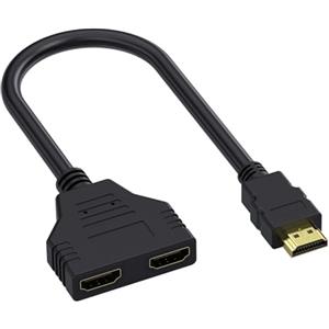 Gaaines Adattatore Splitter HDMI, Splitter HD-MI 1 in 2 Out, Doppia Presa HDM-I, Switch hdmi, sdoppiatore hdmi，Adattatore per HDTV HD, LED,Mo，nitor LCD e Proiettor
