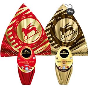 CAIYA Perugina L'Originale Mix Uovo al Cioccolato Fondente Extra Luisa + Fondente 70% con Sorpresa di Cioccolato 245g con Portachiavi CAIYA® - Pasqua 2023