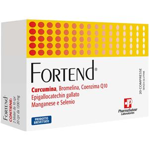 PHARMASUISSE - Fortend Integratore Alimentare per Tendini e Legamenti con Curcumina, EGCg, Bromelina, Coenzima Q10, Manganese e Selenio - 20 Compresse