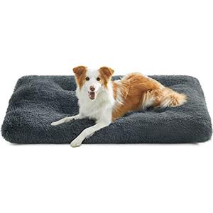 Feandrea Cuccia per Cani, Tappetino per Animali di Peluche Morbida, 110 x 73 cm, Imbottitura Soffice, Lavabile in Lavatrice, Cuscino per Cani Multiuso, Grigio Scuro PGW203G02