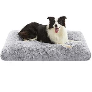 Feandrea Cuccia per Cani, Tappetino per Animali di Peluche Morbida, 110 x 73 cm, Imbottitura Soffice, Lavabile, Cuscino per Cani Multiuso, Grigio Ombré PGW203G01