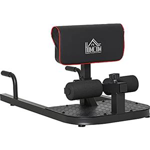HOMCOM Macchina Squat 3 in 1, Macchina per Deep Sissy Squat Sit Up Push Up Regolabile Acciaio, Multifunzione, per Fitness, Allenamento, Leg Press, Addominali e Flessioni, Nero