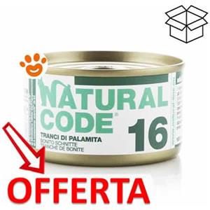 Natural Code 16 Tranci di Palamita - Alimento Umido per Gatti Adulto 85g Senza Conservanti e Glutine