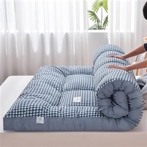 YOUGANG Materasso futon giapponese, materasso da pavimento, materasso pieghevole, materasso tatami portatile per campeggio, facile da riporre, tessuto traspirante per materasso da divano (Blu, 90x200cm)