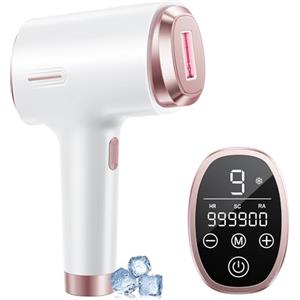 Beauris Epilatore Luce Pulsata con Ghiaccio Funzione, 3-in-1 HR/SC/RA,Epilatore Laser per Donna e Uomo,9 Livelli di Energia Regolabile Adatto Depilatore Corpo, Viso, Ascelle, Gambe (Rosa)