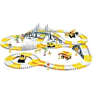VISTA TRADE Pista Macchinine Circuiti per Auto Elettriche 343 pz - Garage Macchine per Bambini - Giochi per Bambini 8 Anni - Pista Giocattoli Costruzione di Circuiti Flessibili da Corsa