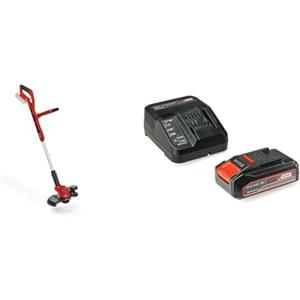 Einhell Tagliabordi a batteria GE-CT 18/30 Li-Solo Power X-Change + Einhell Pxc Starter Kit 18 V, Batteria 2,5 Ah E Caricabatteria Power X-Change, Nero Rosso, 10 x 15 x 11.3 Cm