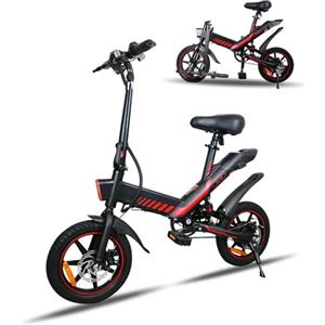 YOBACARID 14 Bici Elettrica Pieghevole, 36V 10.4AH Batteria 250W Motore, Fino a 35-45km, Freni a Doppio Disco e Velocità Massima di 25 km/h Bici E-Bike per Adulti