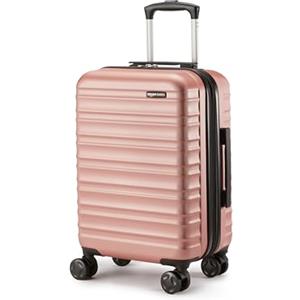 Amazon Basics Trolley Rigido da Cabina Espandibile (55 cm), Guscio in ABS Antigraffio, 4 Ruote Girevoli, Oro Rosa