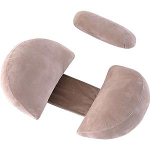 MINGPINHUIUS Cuscino per Gravidanza, Cuscino gravidanza per Dormire a Forma di U Cuscino per Pancia, Fianchi,Gambe,La Schiena, Cuscino premaman, Rimovibili Lavabili (Cachi)