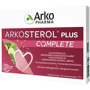 Arkofarm Arkosterol Plus Complete - Integratore per il Controllo del Colesterolo con Bergamotto, Coriandolo e Carciofo, 30 Compresse