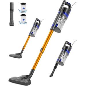 VACTechPro 32KPa/680W/6M Aspirapolvere con Filo, Aspirapolvere con 800ML Pattumiera, Scopa Elettrica con Filo con Design a Doppia Maniglia, Scopa Elettrica con Filo Potente per Pavimenti Duri, Oro