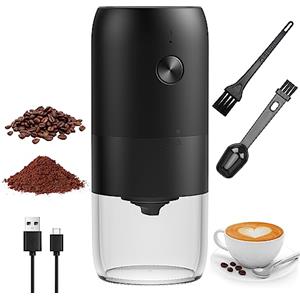LIUWID Macinacaffè Elettrico con Mola in Ceramica Portatile Ricaricabile Coffee Grinder Rugosità Regolabile Capacità 30g per Chicchi di Caffè