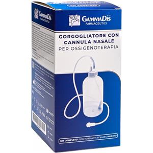 Gammadis Farmaceutici Gorgogliatore per Ossigenoterapia con Occhiale e Cannula Nasale - Dispositivo Medico CE