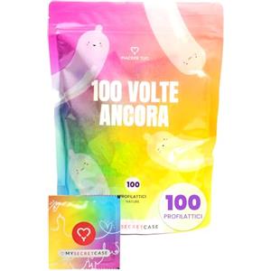 MySecretCase Preservativi Pacco Scorta 100 Pezzi - Profilattici in Lattice di Gomma Naturale, Lubrificati e Ultrasottili per Uomo Ultra-Sottile, Pacco Grande da Cento Condom Ultra Sottili