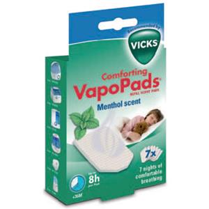 VICKS VapoPads Menthol - 7 Pezzi con Oli Essenziali di Mentolo, Eucalipto e Cedro, Compatibili con Umidificatori