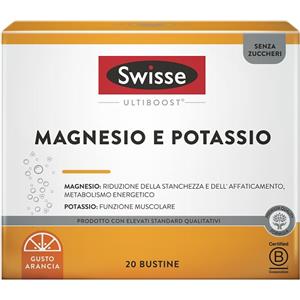 Swisse Magnesio e Potassio - Integratore Alimentare in 20 Bustine per Energia e Benessere