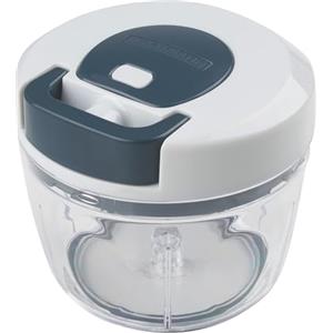 Fackelmann Tritatutto Multifunzione, Linea Easy Prepare, Ideale per tritare cipolle, Noci, Erbe aromatiche, e Altro ø14,5x13cm, Colore:Blu Scuro e Bianco