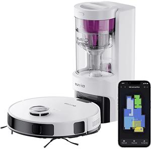 EUREKA NERE10s Robot Aspirapolvere Lavapavimenti con Stazione Automatica, 4000Pa, Autonomia 180min, Navigazione LiDAR e WiFi
