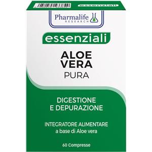 Pharmalife Aloe Vera Pura - Integratore Alimentare 60 Compresse, Estratto Secco di Aloe, Concentrato 200 Volte