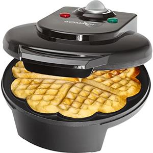 Bomann Macchina per waffle elettrica - Macchina per waffle - Macchina per waffle in acciaio inossidabile - Macchina per waffle professionale Bomann WA 5018 CB Macchina per waffle 1200 W Nera