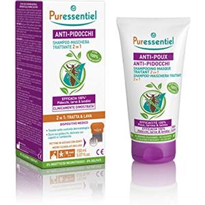 Puressentiel - Anti-Pidocchi - Shampoo Maschera Trattante 2 in 1 - Efficacia provata per eliminare pidocchi, larve e lendini - Formula naturale - Pettinino incluso - 150 ml