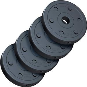 ScSPORTS® Dischi Pesi - Set di 5kg, in Cemento e Plastica, Ø 30/31mm, Nero - Weight Plates, Piastre Pesi, Per Bilancieri e Manubri, Palestra da Casa, Fitness, Allenamento, Bodybuilding, Sollevamento