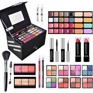 RoseFlower Trousse di Trucchi Set, Kit Trucco Professionale Completocon palette di ombretti, pennello per il trucco, rossetto, lucidalabbra, eyeliner, mascara, fard, trucco per donne da viaggio