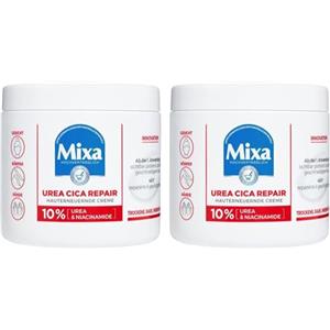 Mixa Urea crema rigenerante per pelle con urea e niacinamidi, per pelle secca, ruvida e irregolare, ripara e leviga, idratante per corpo, mani e viso, Urea Cica Repair+, 400 ml (Confezione da 2)