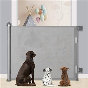 MYPIN Cancelletto Estensibile per Bambini 0-180 cm Cancello di sicurezza per Bambini e Animali Domestici per Scale e Corridoi Interni ed Esterni (Grigio)