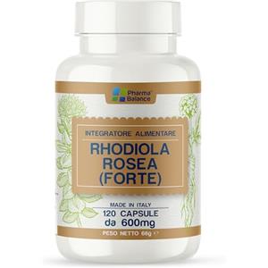 PHARMA BALANCE Rhodiola Rosea (Forte) 600 mg (2 cps), 120cps tot.- Integratore con Estratti Naturali di Rhodiola Rosea, Ginseng, Ginko Biloba e Ashwagandha per Ansia e Stress - Contro Stanchezza Fisica e Mentale
