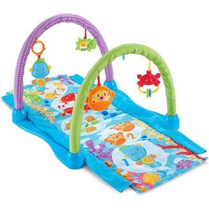 Fisher-Price Palestrina Musicale Amici del Mare con 2 modalità di Gioco, Musica, Luci e Suoni, Tappetino Lavabile, per Neonato dai 0+ Mesi, DRD92